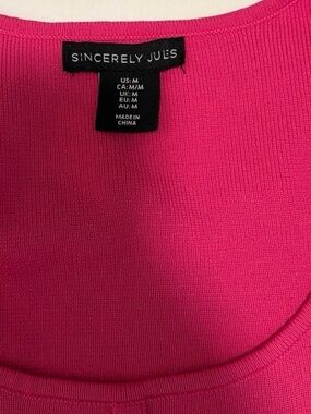 Sincerely Jules Hot Pink Ribbed Scoop Neck Sweater